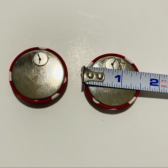 Red polka dot earrings - Picture 2 of 3